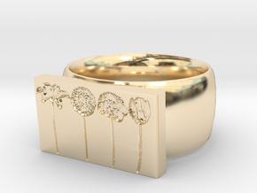 Flower Ring Version 9 in 14K Yellow Gold