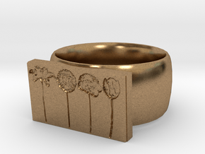 Flower Ring Version 9 in Natural Brass