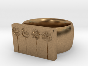 Flower Ring Version 10 in Natural Brass