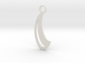 Moon pendant in White Natural Versatile Plastic