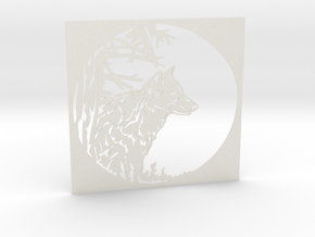 Grey Wolf in White Natural Versatile Plastic