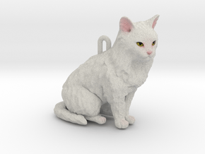 Custom Cat Ornament - Blanca in Full Color Sandstone