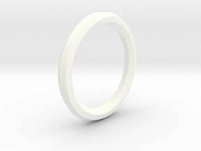 Heptagon Ring in White Processed Versatile Plastic