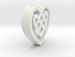 Celtic Heart Knot Pendant in White Natural Versatile Plastic