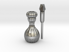 Perfume Bottle  in Natural Silver