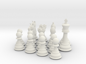 Chess Pieces in White Natural Versatile Plastic