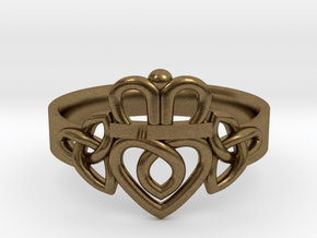 Triquetra Claddagh Ring in Natural Bronze: 5 / 49