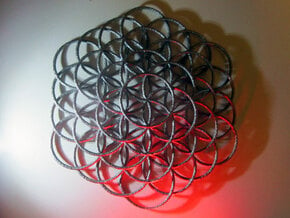 Flower Of Life Weave - 8cm  in Polished Nickel Steel
