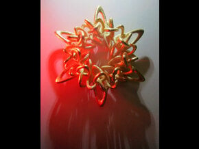 Ring Flower 1 - 4cm in Polished Gold Steel