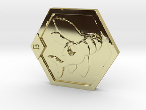 Medabots Kabuto Medal Tribute art V1 in 18k Gold