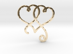 Linked Swirly Hearts (~4mm depth) in 14K Yellow Gold