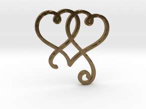 Linked Swirly Hearts (~4mm depth) in Natural Bronze
