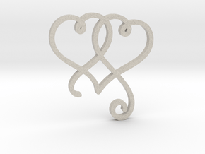 Linked Swirly Hearts (~4mm depth) in Natural Sandstone
