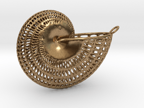Nautilus Wireframe With Necklace Hoop in Natural Brass