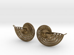 Nautilus Earring Pair (2) with attachment loop in Natural Bronze