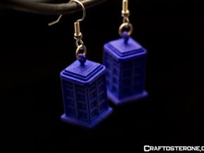 TARDIS Earrings in Blue Processed Versatile Plastic