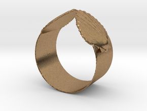 Napkin Scallop Ring in Natural Brass