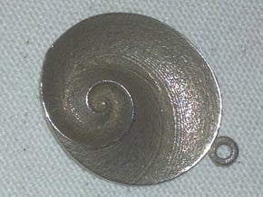Spiral Pendant (QIV_g2) in Polished Bronzed Silver Steel