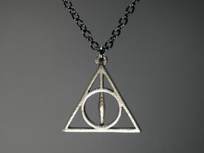 Deathly Hallows Pendant - Small - 5/8  in Polished Bronzed Silver Steel