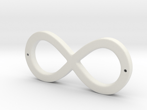 Infinity Sign in White Natural Versatile Plastic