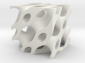 Piped Cube in White Natural Versatile Plastic