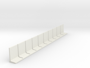 N Scale Retaining Wall 2500mm 10pc in White Natural Versatile Plastic