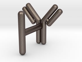 Antibody cufflink in Polished Bronzed Silver Steel