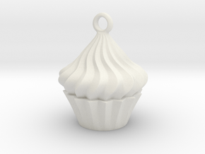 Cupcake Pendant in White Natural Versatile Plastic