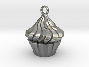Cupcake Pendant in Natural Silver