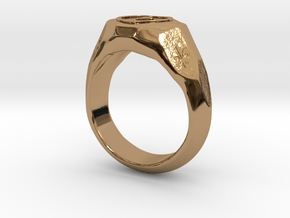US 7 size "Play" ring, second edition. in Polished Brass