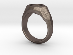 US 7 size "Play" ring, second edition. in Polished Bronzed Silver Steel