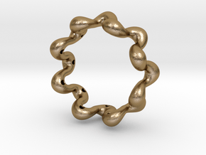 Wavy bracelet 80 in Polished Gold Steel