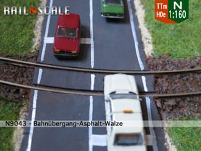 Asphalt-Walze (Straßenbahn/Übergang - N 1:160) in White Natural Versatile Plastic