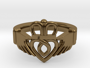 Traditional Claddagh Ring in Polished Bronze: 5 / 49