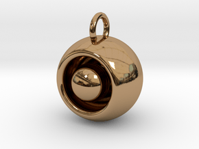 Floating Iris Pendant in Polished Brass
