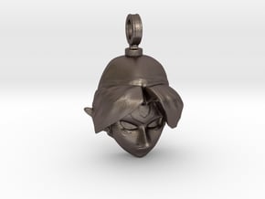 LoZ: Majora's Mask - Fierce Deity Mask Charm in Polished Bronzed Silver Steel