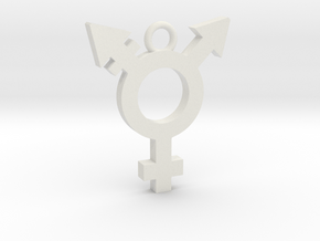 Transgender Pendant in White Natural Versatile Plastic