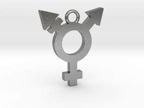 Transgender Pendant in Natural Silver
