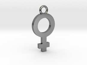Female Pendant in Fine Detail Polished Silver
