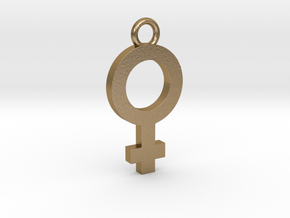 Female Pendant in Polished Gold Steel