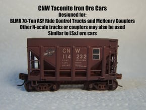 CNW Ore Car Four Pack, N Scale in Smooth Fine Detail Plastic