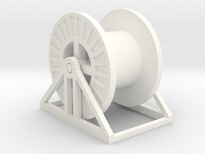 N Scale Steel Cable Reel (Empty) in White Processed Versatile Plastic