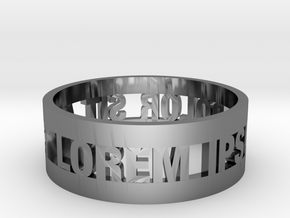 Loremipsum Ring in Fine Detail Polished Silver