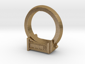 TARDIS 8.5 ring.  Beautiful.    in Polished Gold Steel