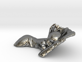 Sleeping Baby 12cm3 in Fine Detail Polished Silver