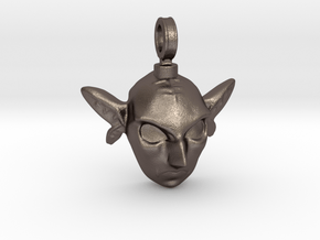 LoZ: Majora's Mask - Zora Mask Charm in Polished Bronzed Silver Steel