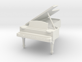 1:48 Concert Grand Piano - Open Lid in White Natural Versatile Plastic