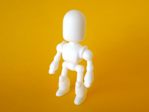Toy Robot Large - 3D Printed Figurine in White Processed Versatile Plastic