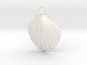 Scallop Earring in White Processed Versatile Plastic
