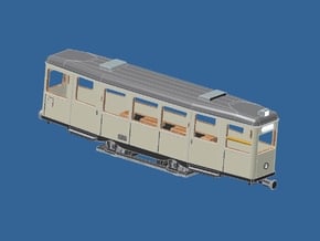 Z Gauge 1:220 Straßenbahn Tw721 Beiwagen  in Tan Fine Detail Plastic